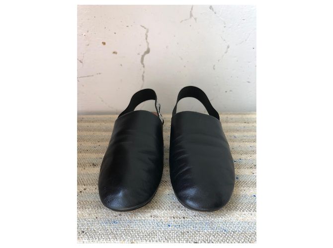 GIVENCHY Rivington Logo Elastischer Slingback Schwarze Leder Flats Pantoletten Gr 38 Pre-Owned - Ansicht 9