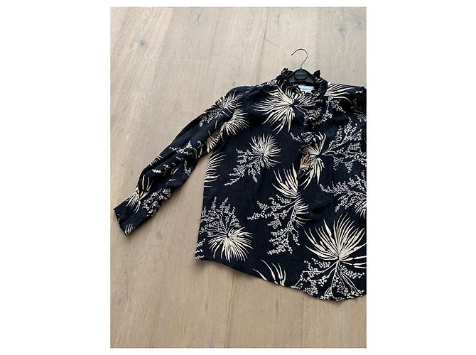 Camicia Ba&Sh Lady Shirt Nera in Viscosa Nero - vista 5