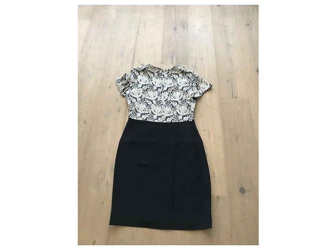 Stella Mc Cartney Abito Stella McCartney Perfecto Blu Notte Seta e Viscosa Nero - vista 6