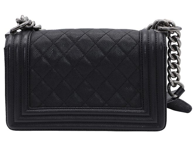 Bolsa Chanel Small Boy em couro de bezerro preto - vista 3