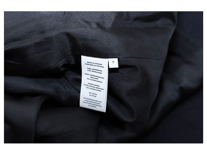 Blazer Helmut Lang Distressed in lana blu navy - vista 2