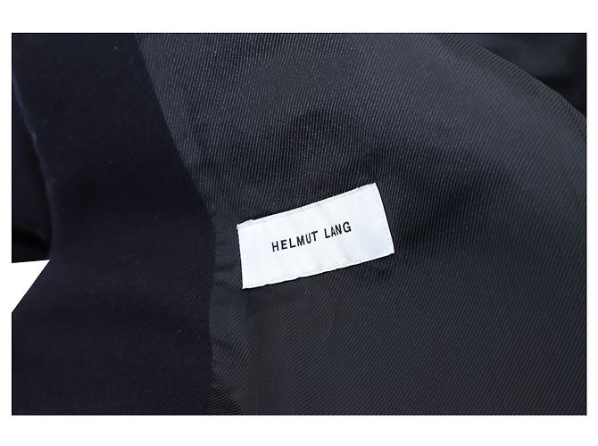 Blazer Helmut Lang Distressed in lana blu navy - vista 4