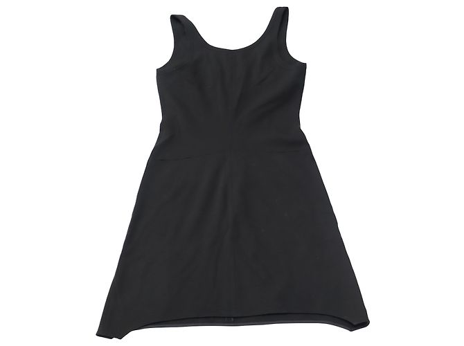 Helmut Lang Trägerkleid mit U-Ausschnitt in schwarzer Viskose - Ansicht 2