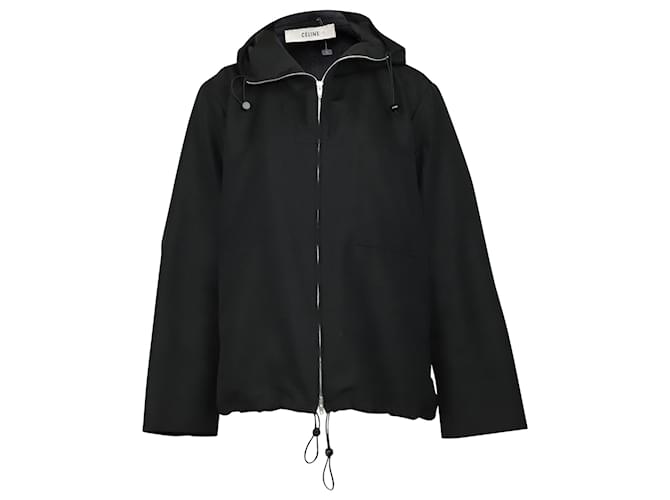 Céline Celine Hooded Rain Jacket in Black Polyester ref.504405 - Joli ...