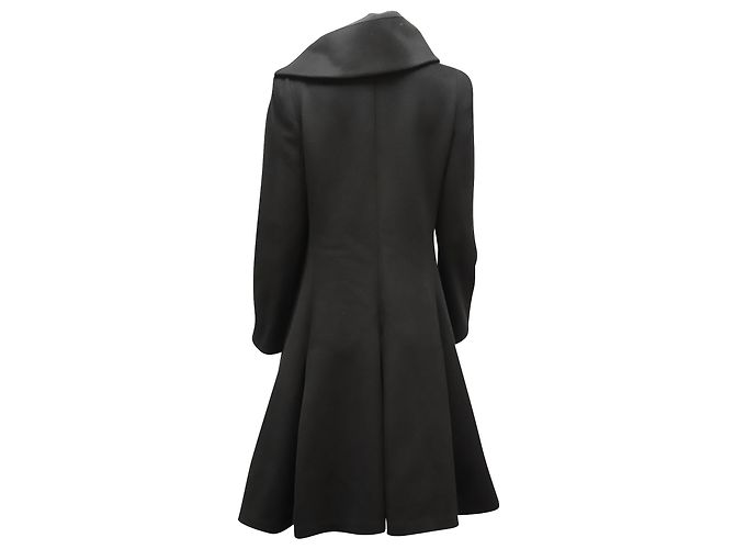 Giorgio Armani A-Line Coat in Black Polyester - view 2