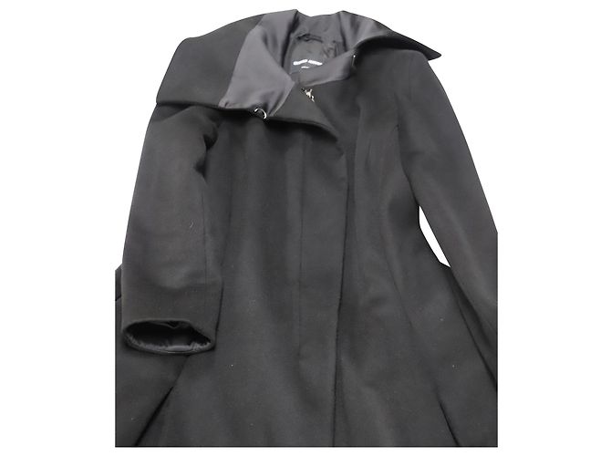 Giorgio Armani A-Line Coat in Black Polyester - view 3