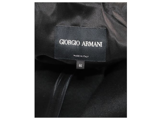 Giorgio Armani A-Line Coat in Black Polyester - view 4