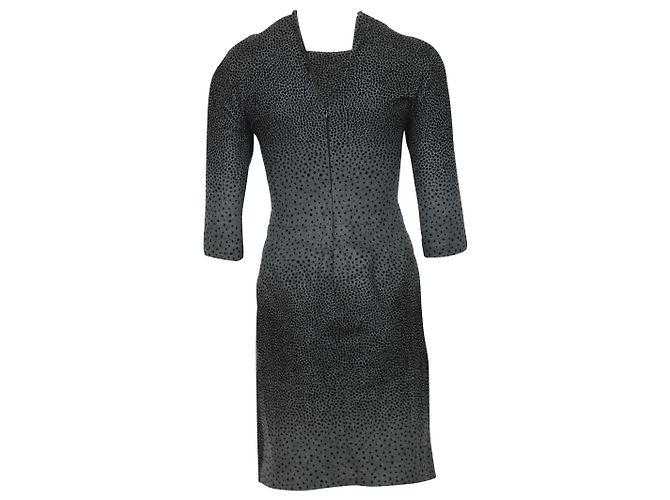 Vestido de lana gris con estampado de lunares de Issa London Negro - vista 5