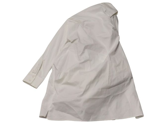 VESTIDO RtA Lana Asimétrico en Algodón Blanco - vista 2