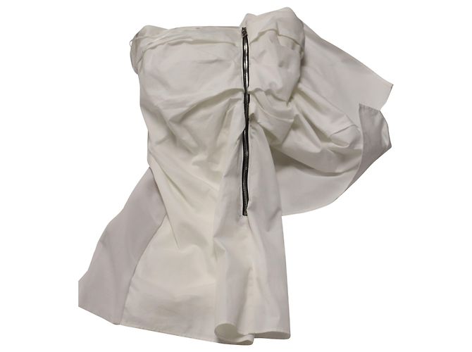 VESTIDO RtA Lana Asimétrico en Algodón Blanco - vista 3