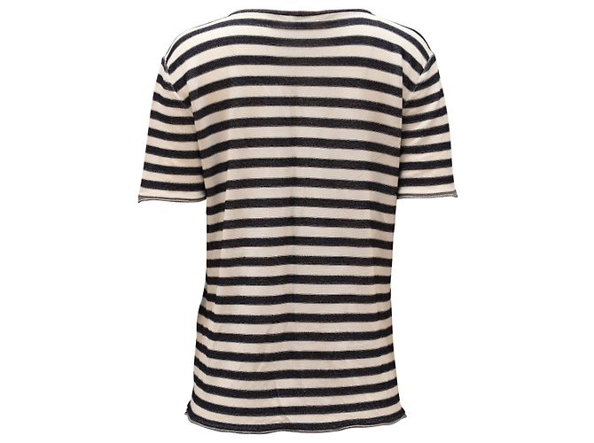 Armani Collezioni Gestricktes Streifen-T-Shirt aus mehrfarbigem Polyester Python drucken - Ansicht 2