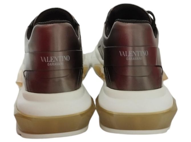 Sneaker Valentino Bounce in pelle marrone - vista 6