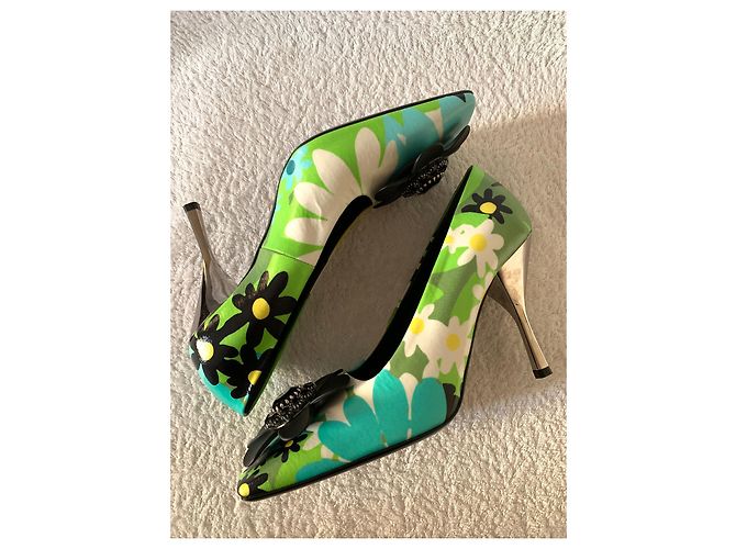 Moncler Pumps mit Blumenmuster Leder 39 Mehrfarben - Ansicht 9