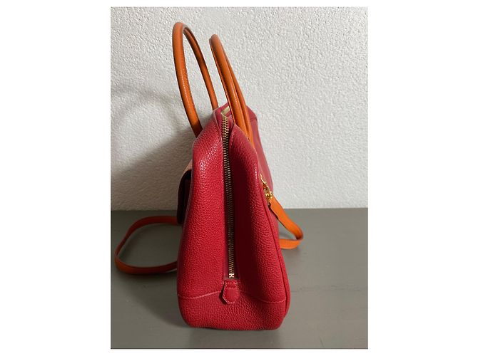 Borsa Hermès Loraine in pelle di vitello epsom Rosa Arancione - vista 4