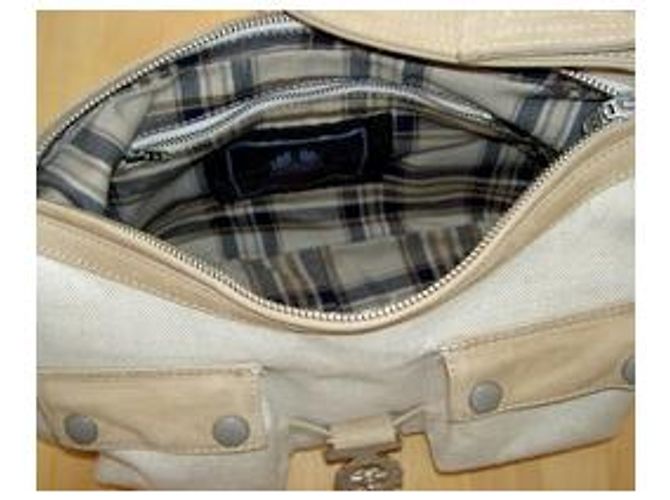 Bolso Belstaff beige de cuero y lino - vista 2