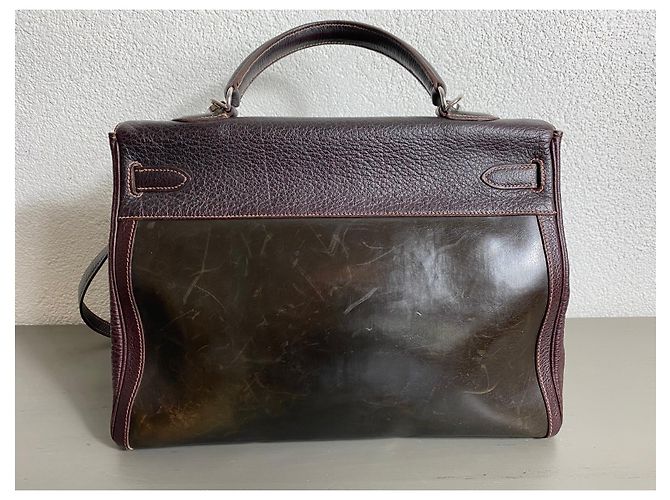 Hermès Borsa Kelly Amazonia Buffalo Skipper Marrone scuro - vista 2