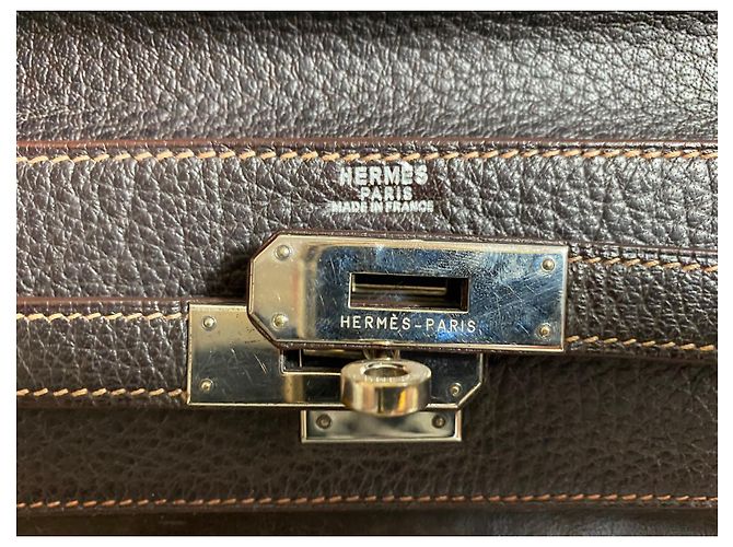 Hermès Borsa Kelly Amazonia Buffalo Skipper Marrone scuro - vista 6