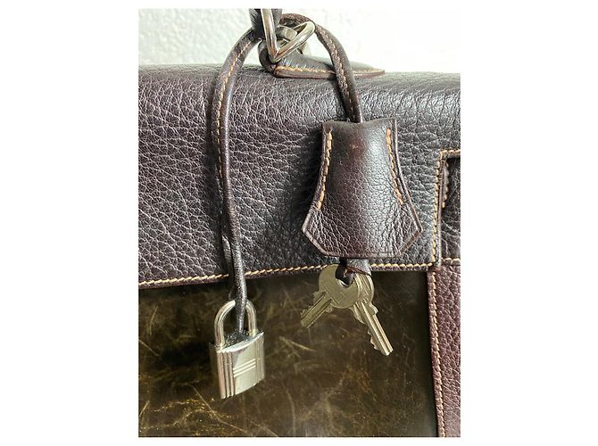 Hermès Borsa Kelly Amazonia Buffalo Skipper Marrone scuro - vista 7