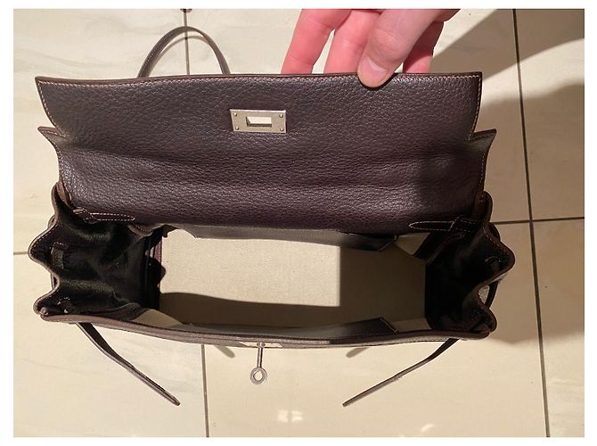 Hermès Borsa Kelly Amazonia Buffalo Skipper Marrone scuro - vista 8