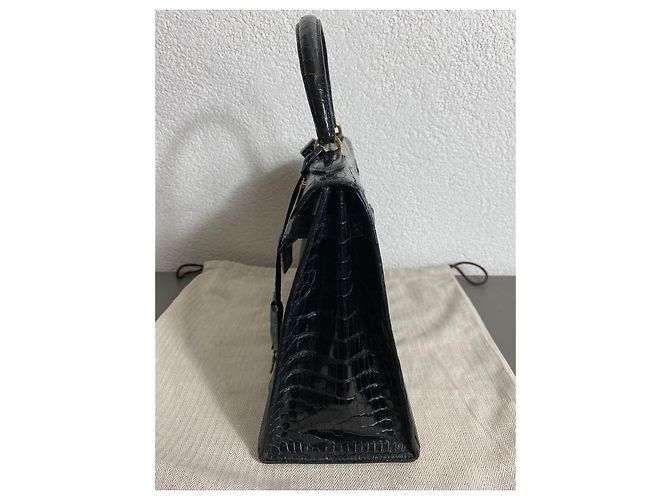 Hermès Borsa Kelly 28 coccodrillo nero liscio cc - vista 3