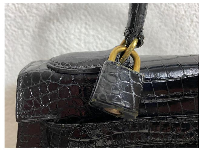 Hermès Borsa Kelly 28 coccodrillo nero liscio cc - vista 5