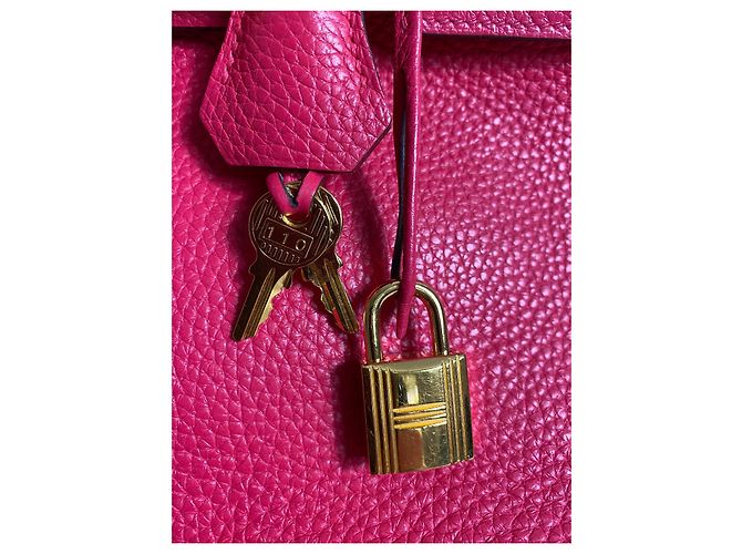 Hermès Borsa HERMES BIRKIN 30 CC vitello Clemence rosa estremo - vista 4