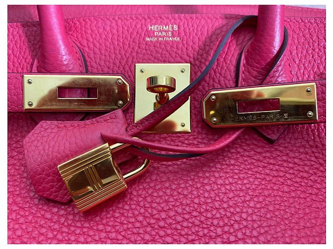 Hermès Borsa HERMES BIRKIN 30 CC vitello Clemence rosa estremo - vista 5