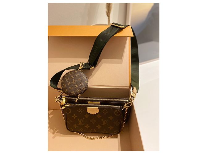 Louis Vuitton Multi Pochette Monogram Tela Verde Verde scuro - vista 10