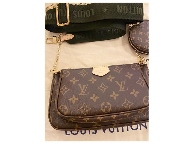 Louis Vuitton Multi Pochette Monogram Tela Verde Verde scuro - vista 5