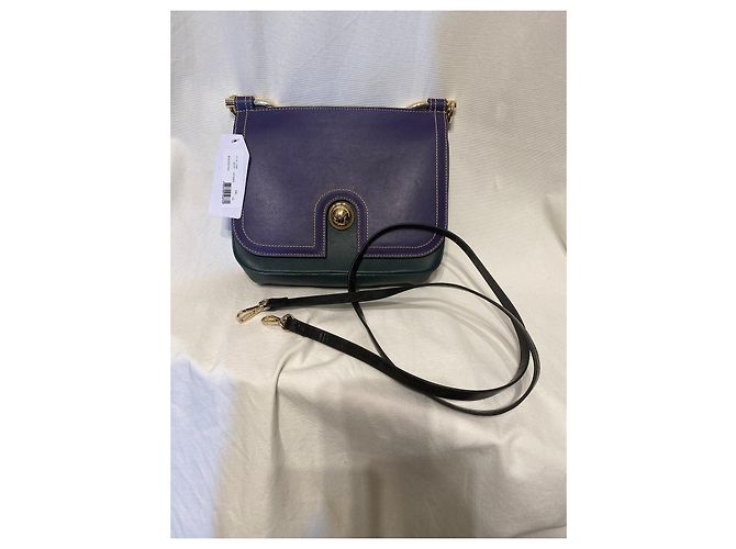 Borsa a mano Carven in pelle viola e verde scuro Porpora - vista 6