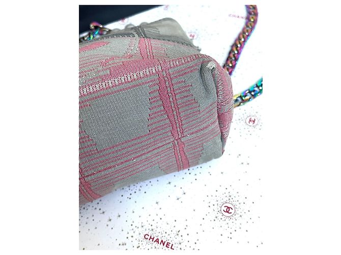Pochette Chanel Travel Line Verde Rosa Multicolore - vista 5