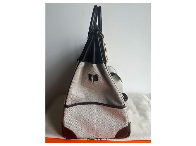 Sac à dépêches Hermès Hermes Haut a Courroies 40 Cargo canvas H/vitello Evercalf nero - vista 10