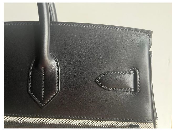 Sac à dépêches Hermès Hermes Haut a Courroies 40 Cargo canvas H/vitello Evercalf nero - vista 14
