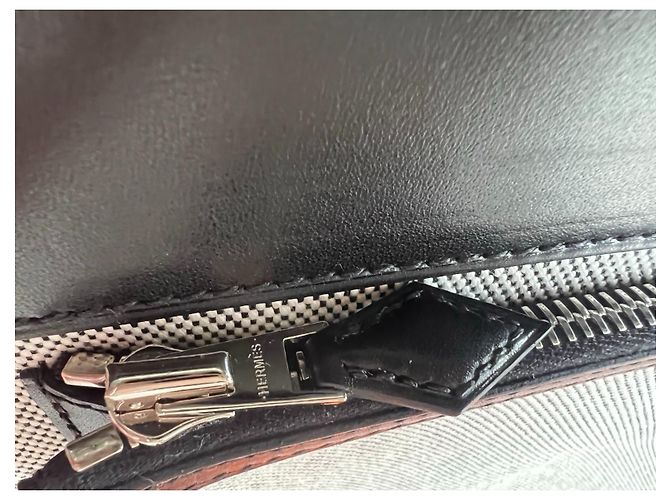 Sac à dépêches Hermès Hermes Haut a Courroies 40 Cargo canvas H/vitello Evercalf nero - vista 15