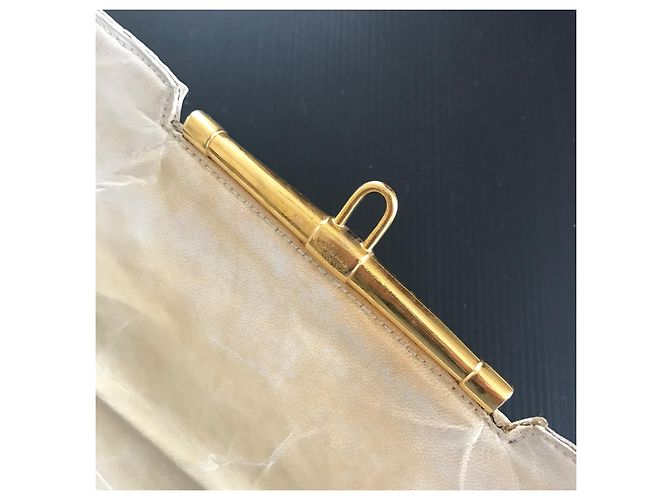 Borsa a mano Hermès Palonnier in pelle di struzzo Eggshell Bianco sporco - vista 11