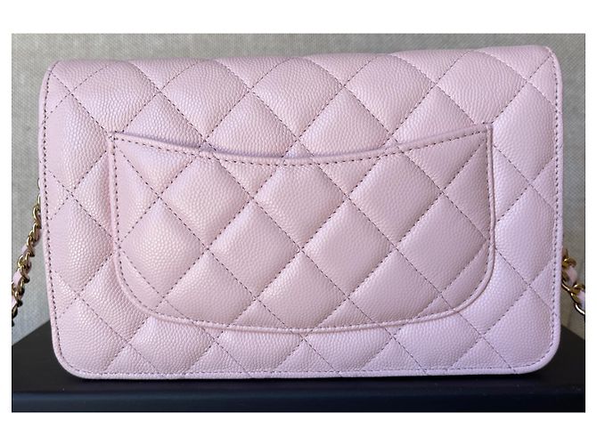 Chanel Hellrosa Caviar Classic Quilted Wallet on Chain Pink - Ansicht 10