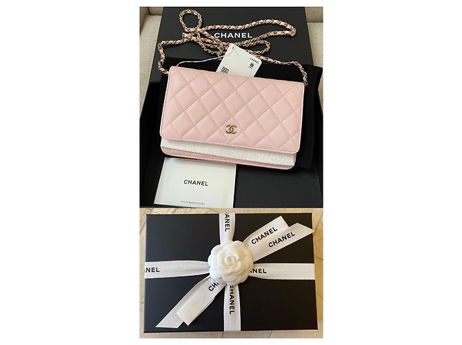 Chanel Hellrosa Caviar Classic Quilted Wallet on Chain Pink - Ansicht 12