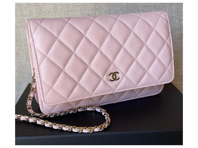Chanel Hellrosa Caviar Classic Quilted Wallet on Chain Pink - Ansicht 3