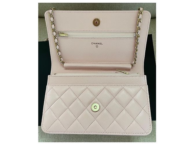 Chanel Hellrosa Caviar Classic Quilted Wallet on Chain Pink - Ansicht 6