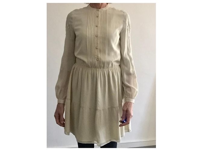 BDBA T Creme Chiffon Obe. 34-36-38 Beige Aus weiß - Ansicht 2