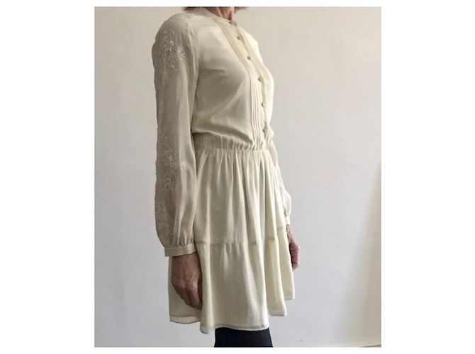 BDBA T Creme Chiffon Obe. 34-36-38 Beige Aus weiß - Ansicht 4