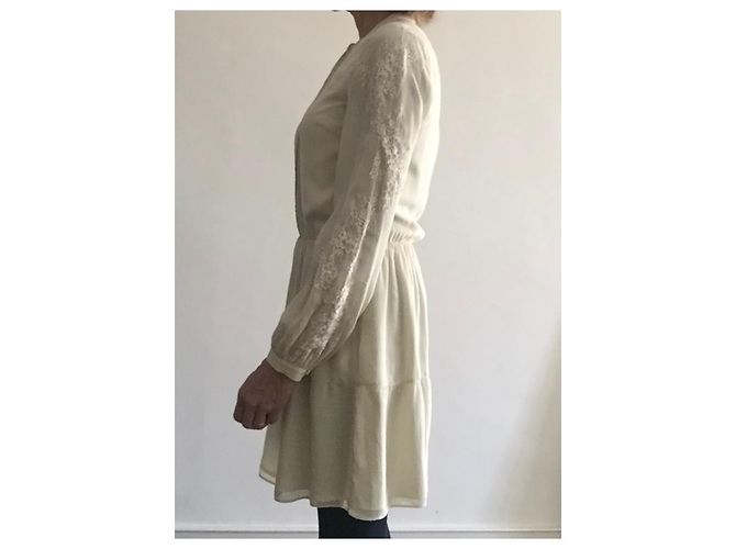BDBA T Creme Chiffon Obe. 34-36-38 Beige Aus weiß - Ansicht 6