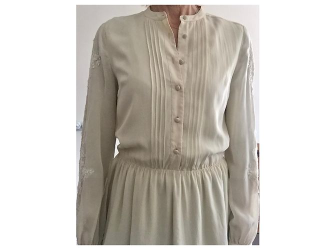 BDBA T Creme Chiffon Obe. 34-36-38 Beige Aus weiß - Ansicht 7