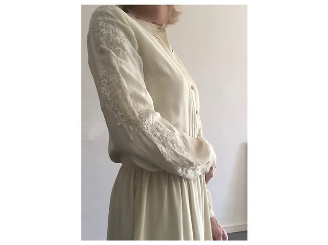 BDBA T Creme Chiffon Obe. 34-36-38 Beige Aus weiß - Ansicht 9