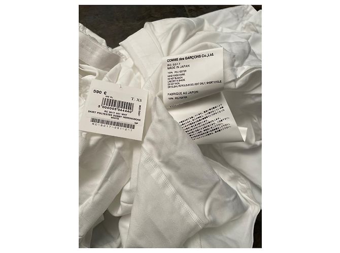 Falda Comme Des Garcons Blanca con Estampado Chevron Blanco - vista 4