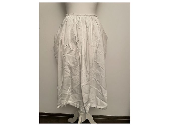 Falda Comme Des Garcons Blanca con Estampado Chevron Blanco - vista 7