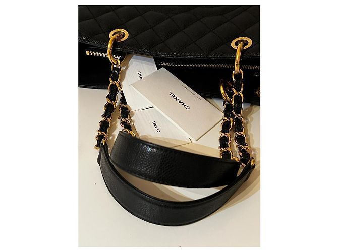 Chanel Grand Shopping Shopper Schwarz Leder - Ansicht 5
