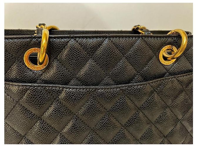 Chanel Grand Shopping Shopper Schwarz Leder - Ansicht 6