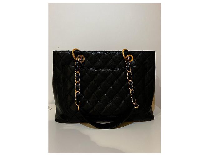Chanel Grand Shopping Shopper Schwarz Leder - Ansicht 7