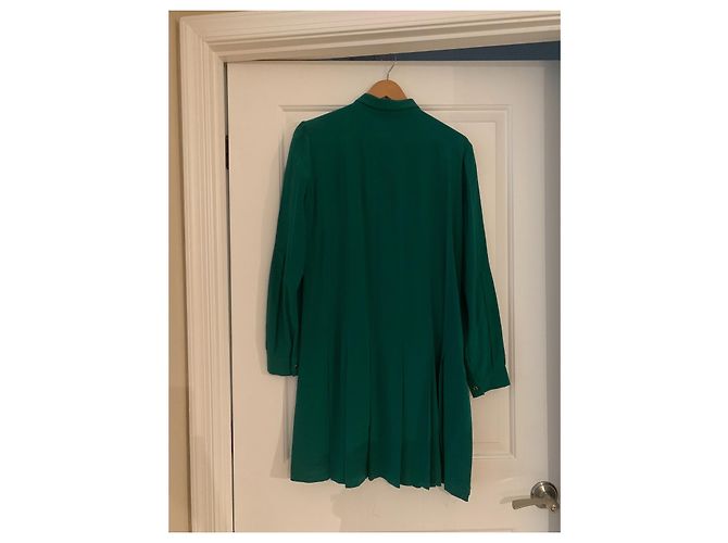 Vestido Gucci de seda verde esmeralda con cinturón - vista 2